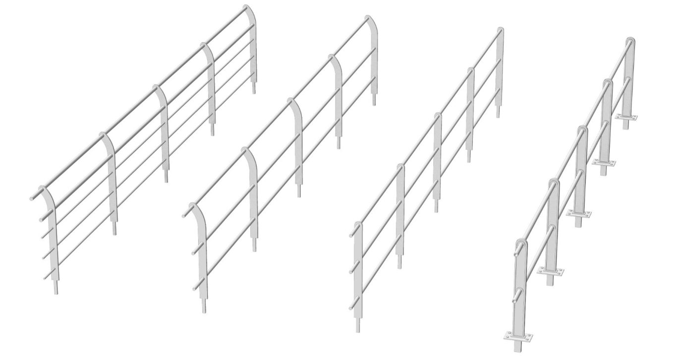 Braunes Geländer des Typs Chamues von Becker&Sohn Modellbau in Spur1 vor einem Modell der Rhätischen Bahn